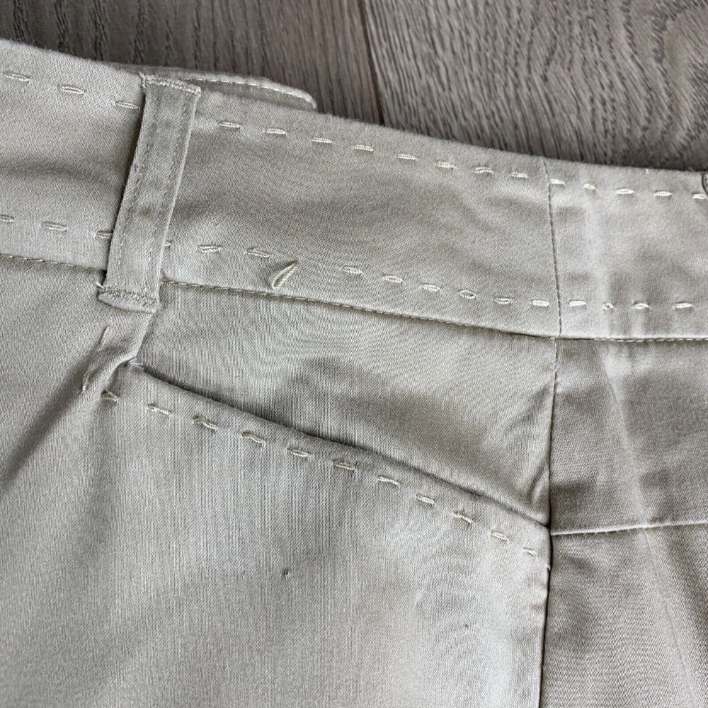 Claudia EV Cropped Pants Womens 12 Bown Solid Zip Square Button Close Stitching - Picture 5 of 9